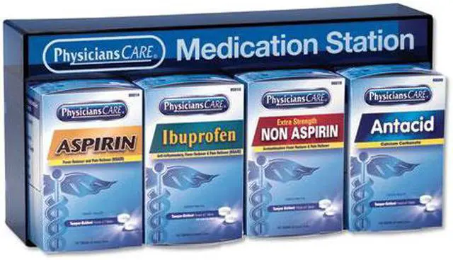 Alt view image 2 of 8 - PhysiciansCare ACM90780 Medication Station: Aspirin, Ibuprofen, Non Aspirin Pain Reliever, Antacid