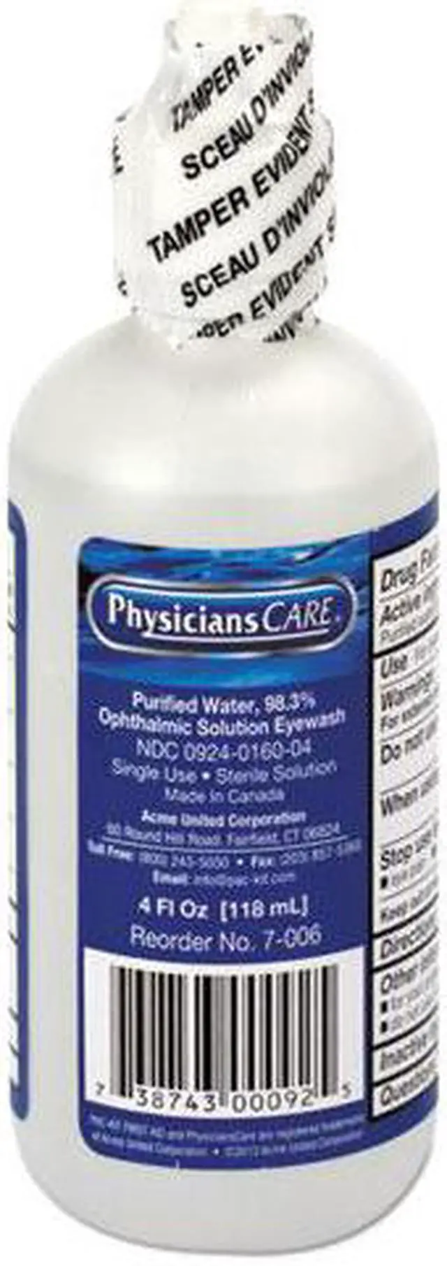Alt view image 2 of 11 - First Aid Only Refill for SmartCompliance General Business Cabinet 4 oz Eyewash Bottle FAE7016