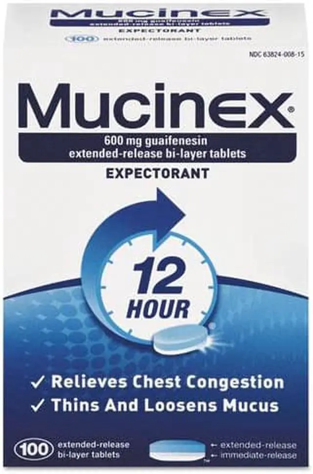Alt view image 4 of 5 - Expectorant Regular Strength, 100 Tablets/box, 12 Box/carton