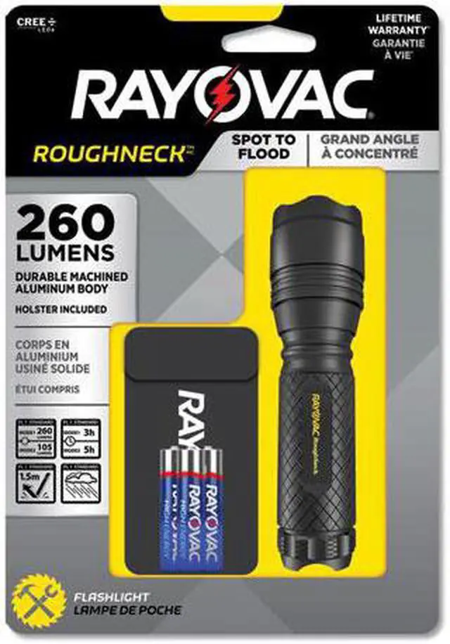 Alt view image 6 of 20 - Rayovac LED Aluminum Flashlight 3 AAA Black RNT3AAAB