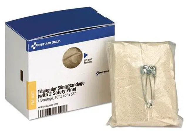 Alt view image 5 of 14 - First Aid Only Triangular Sling/Bandage, 40” x 40” x 56”, 2 Safety Pins/1 Bandage/Box
