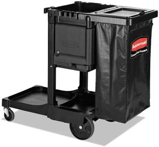 Alt view image 3 of 8 - Rubbermaid Executive Cleaning Cart 21-3/4"x46"x38" Black 1861430