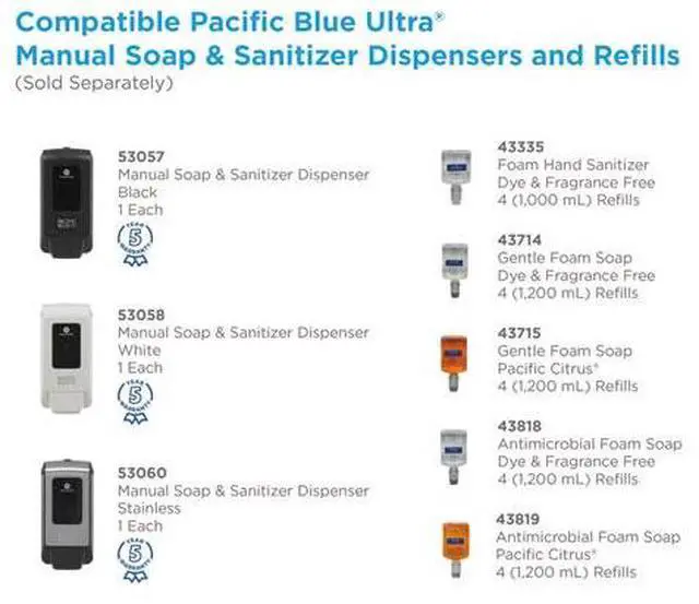 Alt view image 7 of 8 - Pacific Blue Ultra Gentle Foam Soap Refill by GP PRO - Antimicrobial - Pacific Citrus Scent