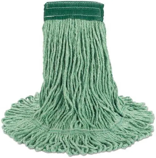 Alt view image 7 of 20 - Boardwalk Super Loop Wet Mop Head Cotton/Synthetic Medium Size Green 502GNEA
