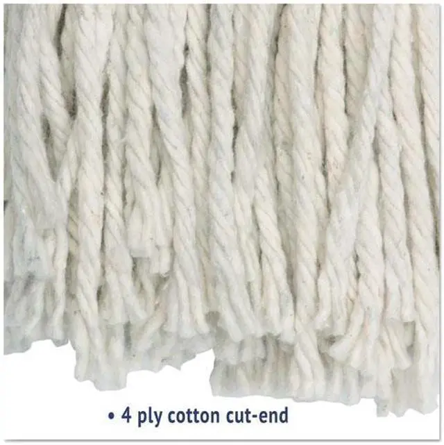Alt view image 4 of 7 - Cut-End Wet Mop Head, Cotton, No. 24, White 12/Carton