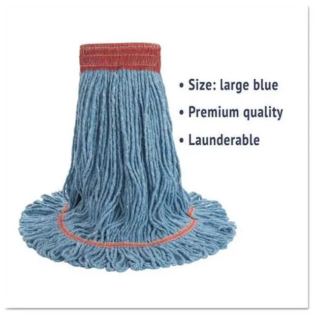 Alt view image 9 of 20 - Boardwalk Super Loop Wet Mop Head Cotton/Synthetic Large Size Blue 503BLEA