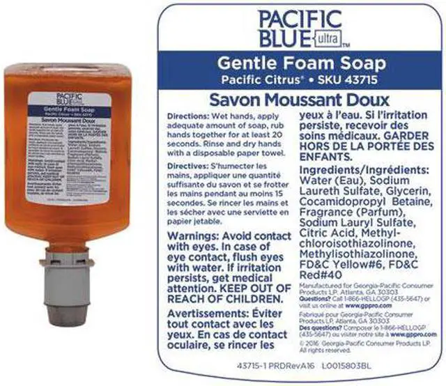Alt view image 4 of 8 - Pacific Blue Ultra Gentle Foam Soap Refill by GP PRO - Pacific Citrus Scent