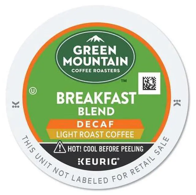 Alt view image 6 of 18 - Green Mountain Coffee Roasters Decaffeinated Breakfast Blend Coffee, Keurig Single-Serve K-Cup Pods, Light Roast Coffee, 24 Count/Box (7522)