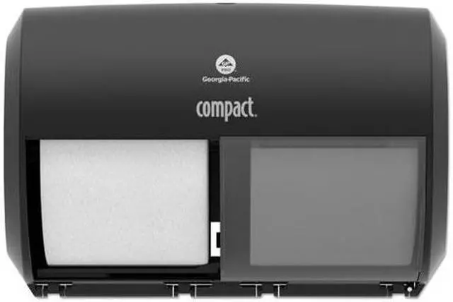 Alt view image 3 of 6 - Georgia Pacific 56784A Compact Coreless Side-By-Side Double Roll Tissue Dispenser, 11.5 Inch X 8 Inch , Black