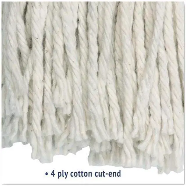 Alt view image 4 of 7 - Cut-End Wet Mop Head, Cotton, #16, White, 12/Carton