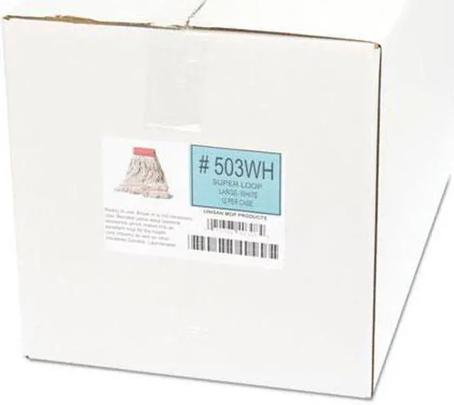 Alt view image 7 of 7 - Super Loop Wet Mop Head, Cotton/Synthetic, Large Size, White, 12/Carton