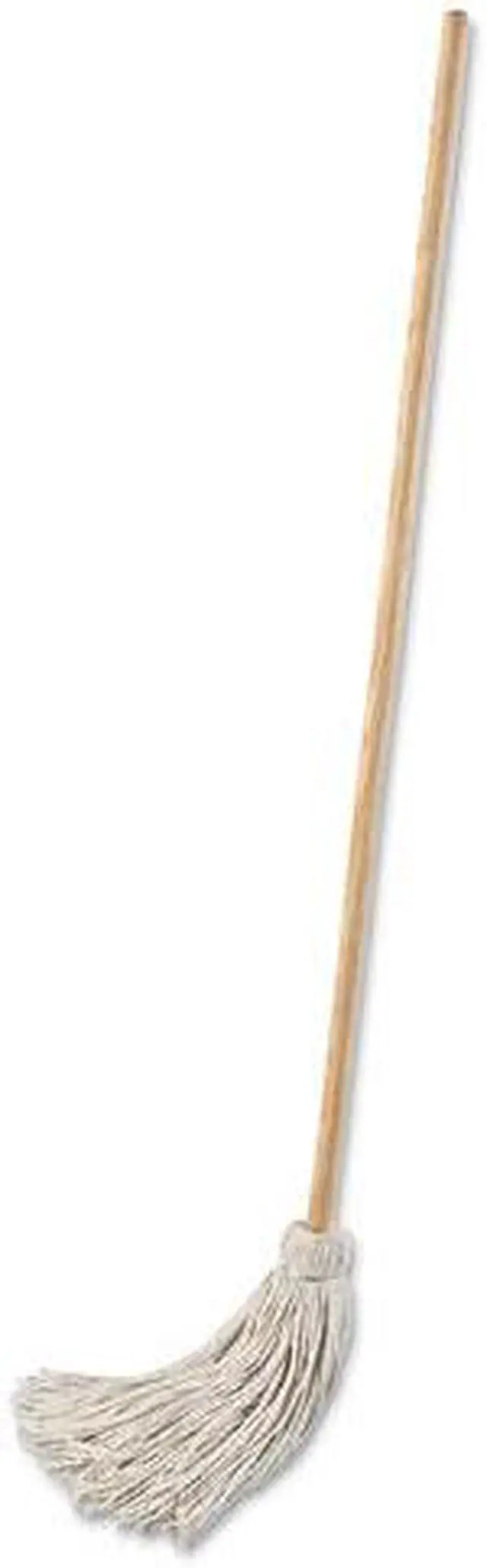Alt view image 3 of 3 - Deck Mop; 54" Wooden Handle, 24oz Cotton Fiber Head, 6/Pack