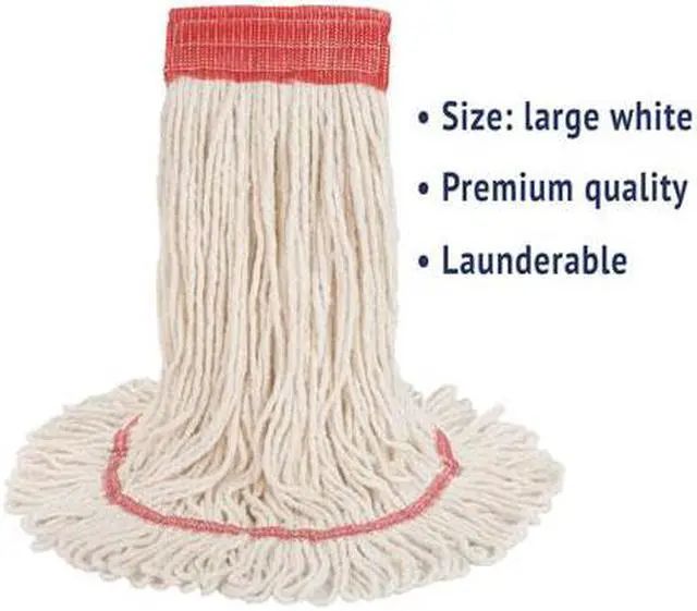 Alt view image 3 of 7 - Super Loop Wet Mop Head, Cotton/Synthetic, Large Size, White, 12/Carton