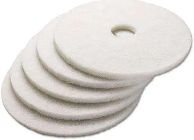 Alt view image 3 of 3 - Polishing Floor Pads, 12" Diameter, White, 5/Carton