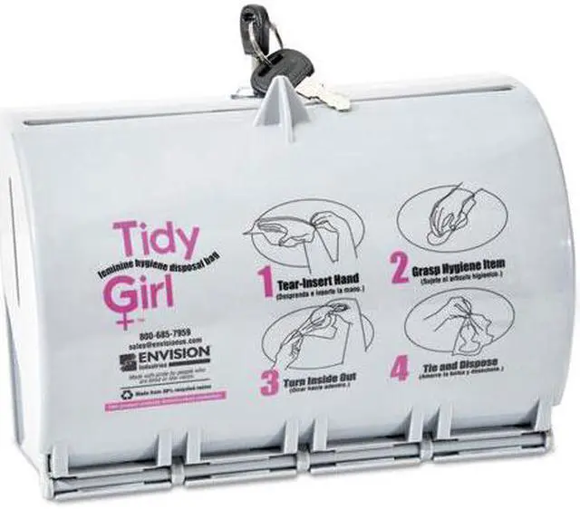 Alt view image 8 of 20 - Tidy Girl Plastic Feminine Hygiene Disposal Bag Dispenser, Gray TGUDPV2