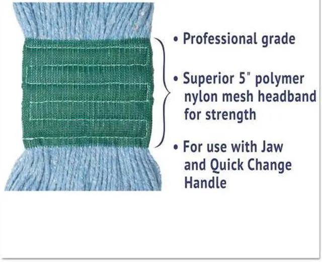 Alt view image 5 of 7 - Super Loop Wet Mop Head, Cotton/Synthetic, Medium Size, Blue, 12/Carton