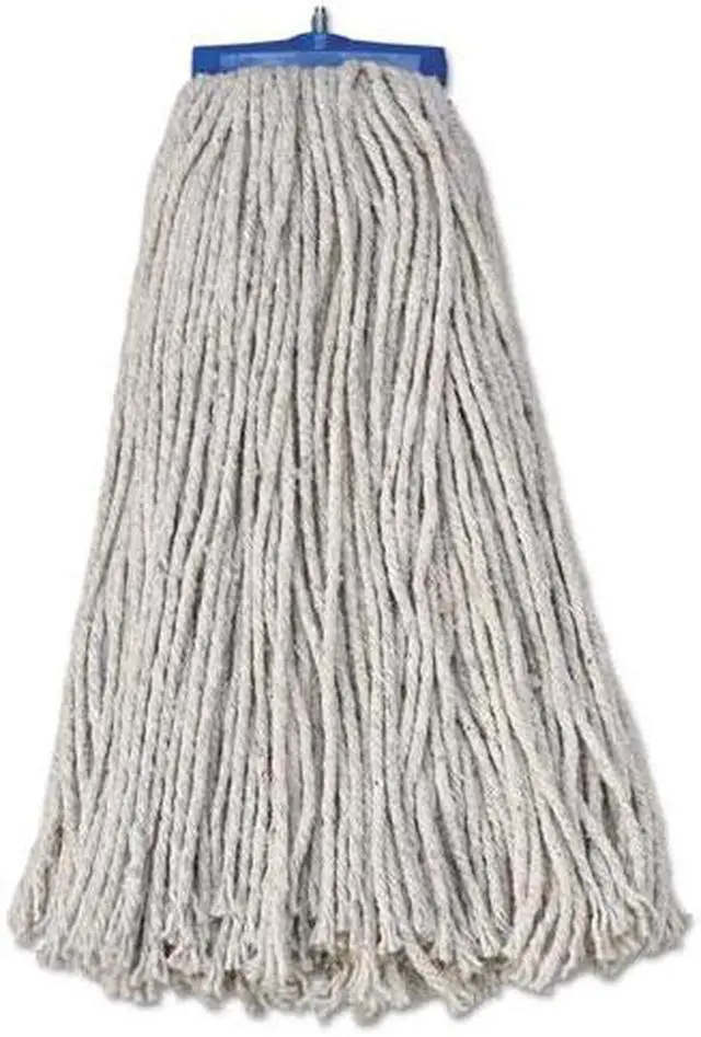 Main image of Mop Head, Economical Lie-Flat Head, Cotton Fiber, 20oz, White, 12/Carton