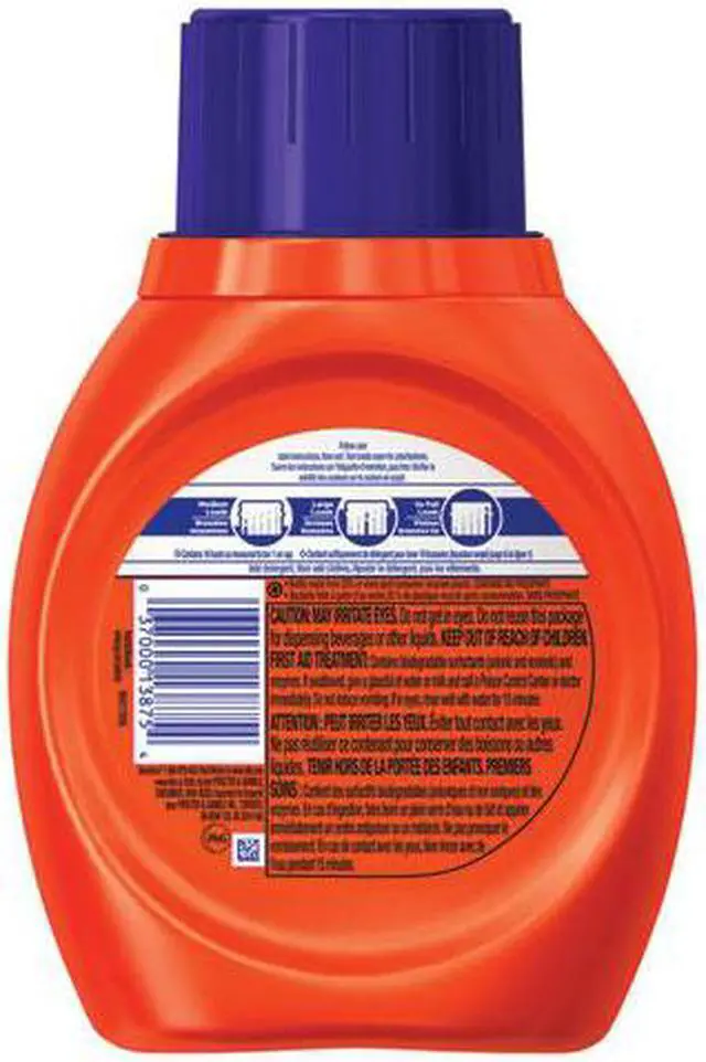 Alt view image 6 of 11 - Tide 2X Ultra Concentrated Laundry Detergent, 25 oz, Bottle, Blue, Liquid, Original