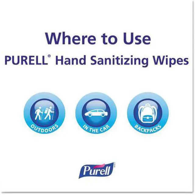 Alt view image 5 of 20 - Gojo 911112CT Premoistened Sanitizing Wipes, Cloth, 5.78 in. x 7 in., 100-Canister, 12 Canisters-CT
