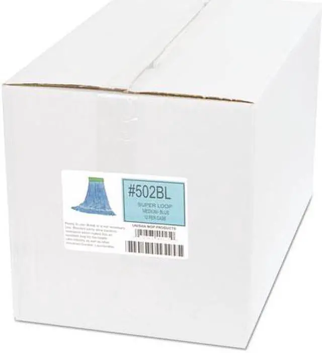 Alt view image 7 of 7 - Super Loop Wet Mop Head, Cotton/Synthetic, Medium Size, Blue, 12/Carton