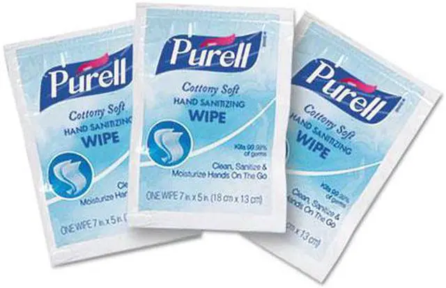 Main image of Cottony Soft Individually Wrapped Sanitizing Hand Wipes, 5 x 7, 1000/Carton