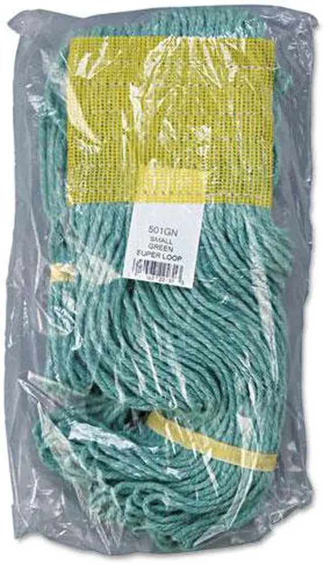 Alt view image 3 of 3 - Super Loop Wet Mop Head, Cotton/Synthetic Fiber, Small, Green, 12/Carton