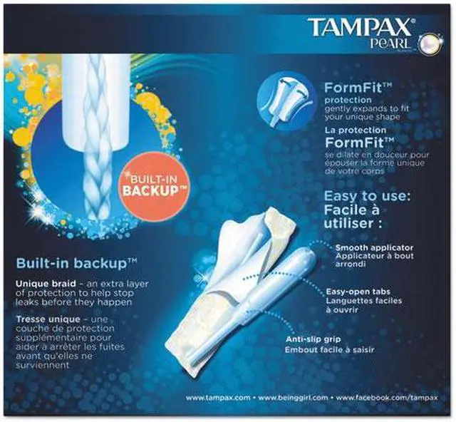 Alt view image 8 of 9 - Pearl Tampons, Regular, 36/box, 6 Box/carton