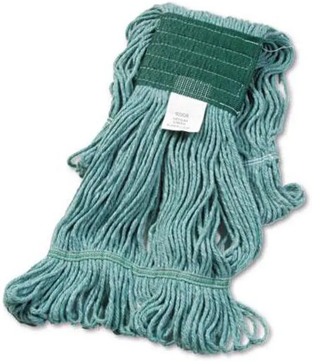 Alt view image 2 of 20 - Boardwalk Super Loop Wet Mop Head Cotton/Synthetic Medium Size Green 502GNEA