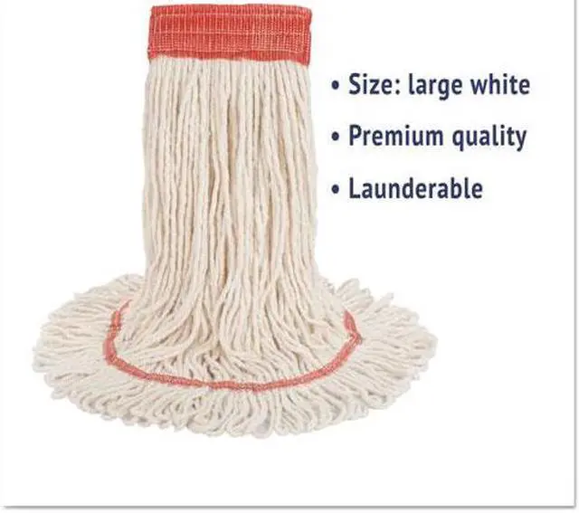 Alt view image 7 of 20 - Boardwalk Super Loop Wet Mop Head Cotton/Synthetic Large Size White 503WHEA