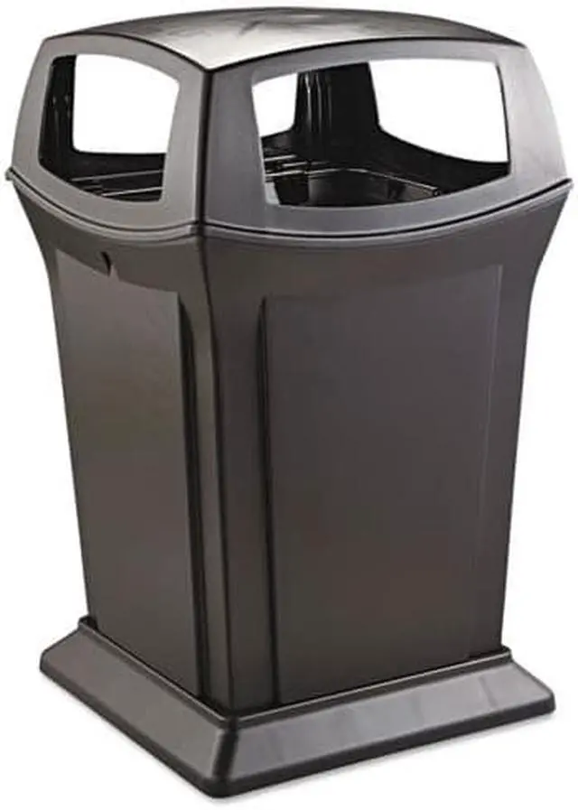 Alt view image 2 of 4 - Rubbermaid Commercial Products 917388BLA Ranger Fire-Safe Container, Square - 45 gallon, Black