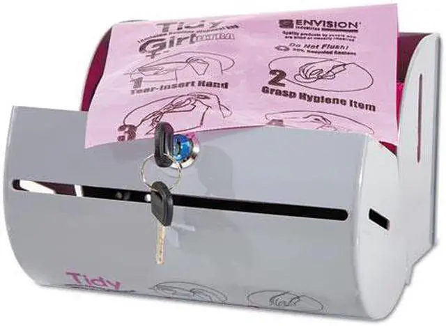 Alt view image 4 of 20 - Tidy Girl Plastic Feminine Hygiene Disposal Bag Dispenser, Gray TGUDPV2