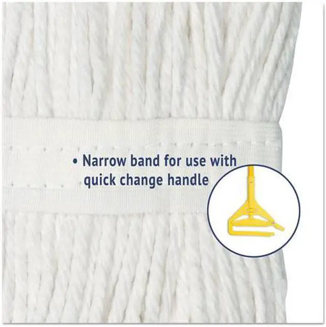 Alt view image 6 of 7 - Cut-End Wet Mop Head, Rayon, No. 20, White, 12/Carton