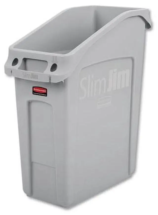 Main image of Slim Jim Under-Counter Container, 13 gal, Polyethylene, Gray
