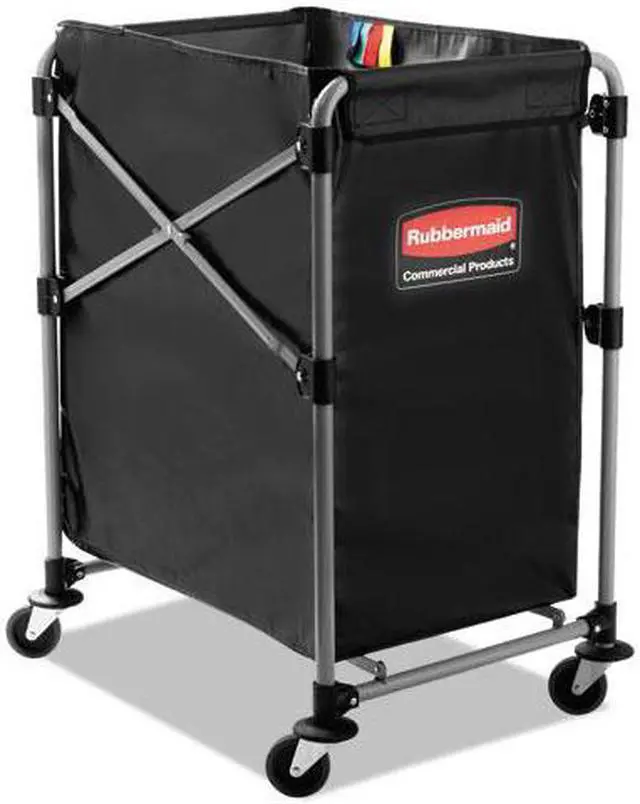Alt view image 6 of 10 - Rubbermaid Commercial Collapsible X-Cart Steel Four Bushel Cart 20 1/3w x 24 1