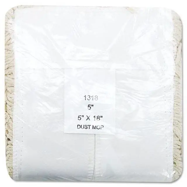 Alt view image 7 of 18 - Boardwalk Industrial Dust Mop Head Hygrade Cotton 18w x 5d White 1318