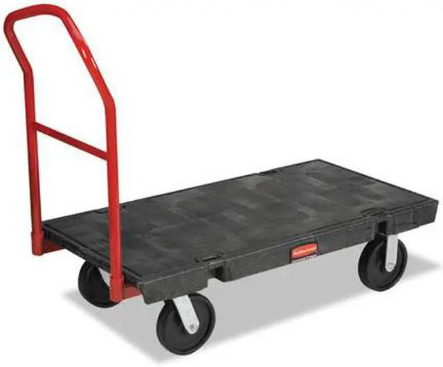 Alt view image 8 of 10 - Rubbermaid Commercial  4441BLA Platform Truck, 2000-lb Cap, 24w x 48d x 7h, Black
