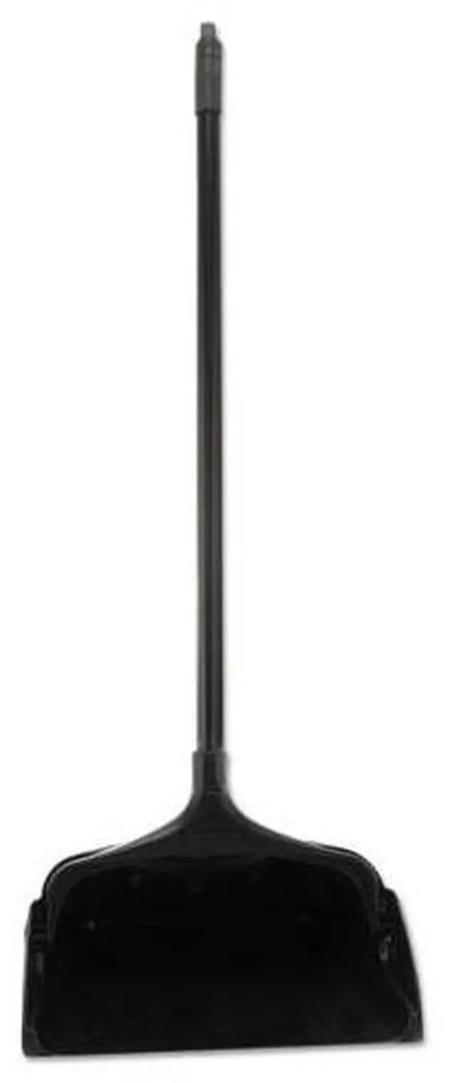 Alt view image 4 of 12 - Lobby Pro Upright Dustpan, w/wheels, 12 1/2 W, Polypropylene w/Vinyl Coat, Black