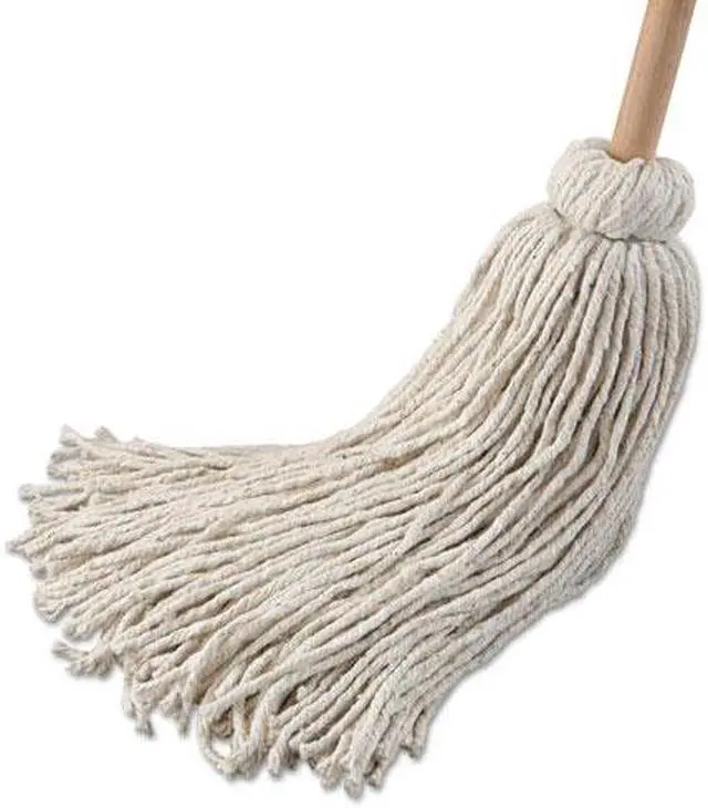 Main image of Deck Mop; 54" Wooden Handle, 32 oz Cotton Fiber Head, 6/Pack