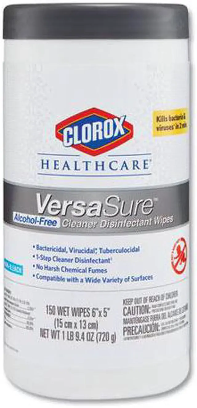 Main image of VersaSure Cleaner Disinfectant Wipes, 1-Ply, 6 3/4" x 8", White, 150 Towels/Can