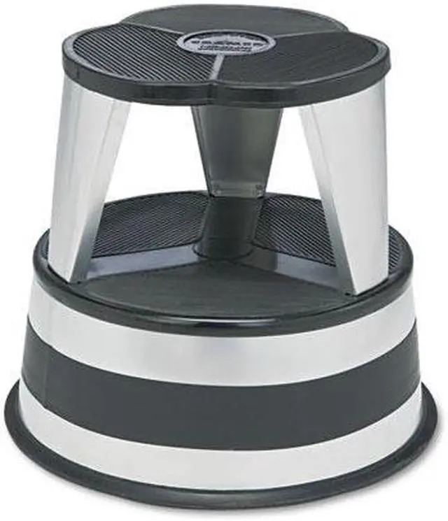 Alt view image 8 of 9 - Cramer Kik-Step Steel Step Stool 350 lb cap 16" dia. x 14 1/4h Silver 100101