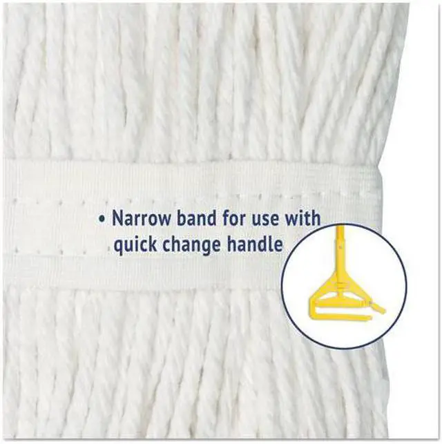 Alt view image 5 of 7 - Cut-End Wet Mop Head, Cotton, #16, White, 12/Carton