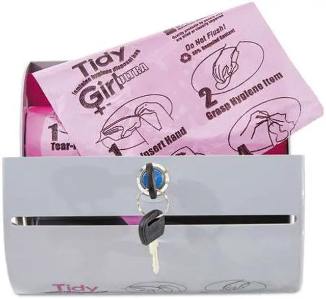 Alt view image 10 of 20 - Tidy Girl Plastic Feminine Hygiene Disposal Bag Dispenser, Gray TGUDPV2