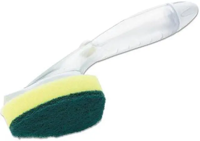 Alt view image 3 of 3 - Heavy-Duty Soap-Dispensing Dishwand, 2 1/2" x 9 1/2", Yellow/Green, 4/Carton
