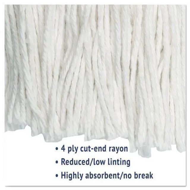 Alt view image 5 of 20 - Boardwalk Cut-End Wet Mop Head Rayon No. 20 White 2020REA