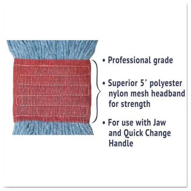 Alt view image 11 of 20 - Boardwalk Super Loop Wet Mop Head Cotton/Synthetic Large Size Blue 503BLEA