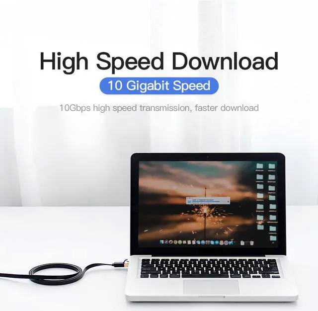 Alt view image 2 of 7 - Cat7 Ethernet Cable, Vention Flat High Speed 10 Gigabit LAN Network Patch Cable with Clips, Faster Than Cat6 Cat5e, Shielded RJ45 Connectors for Xbox One, Switch, Router, Modem, Printer- Black/25ft