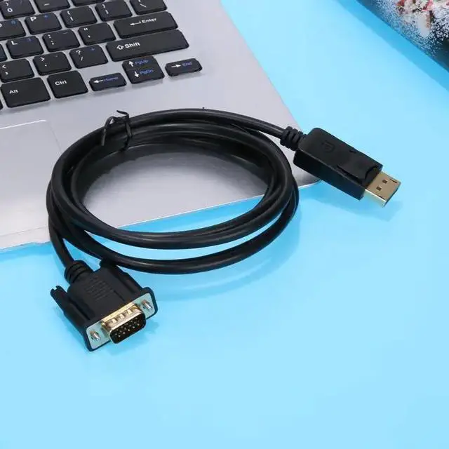 Alt view image 2 of 5 - 1.8m Thunderbolt Mini Display Port to VGA Adapter Cable Male to Male Mini DP to VGA Adapter Converter Cord Wire for Macbook