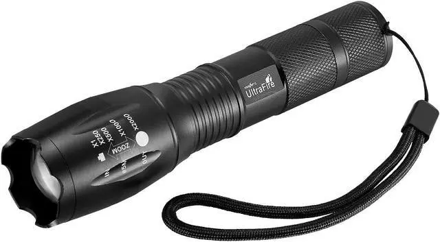 Alt view image 5 of 7 - 2 x Tactical Flashlight Ultrafire T6 High Powered 5 Modes Zoom Aluminum +Battery