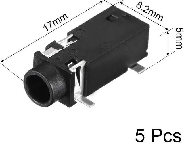 Alt view image 2 of 4 - 3.5 mm Audio Jack Connector PCB Mount Female Socket 5 Pin PJ-328 5pcs