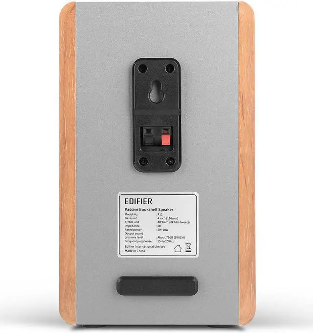 Alt view image 12 of 15 - Edifier P12 Passive Bookshelf Speakers - 2-way Speakers with Built-in Wall-Mount Bracket - Wood Color, Pair